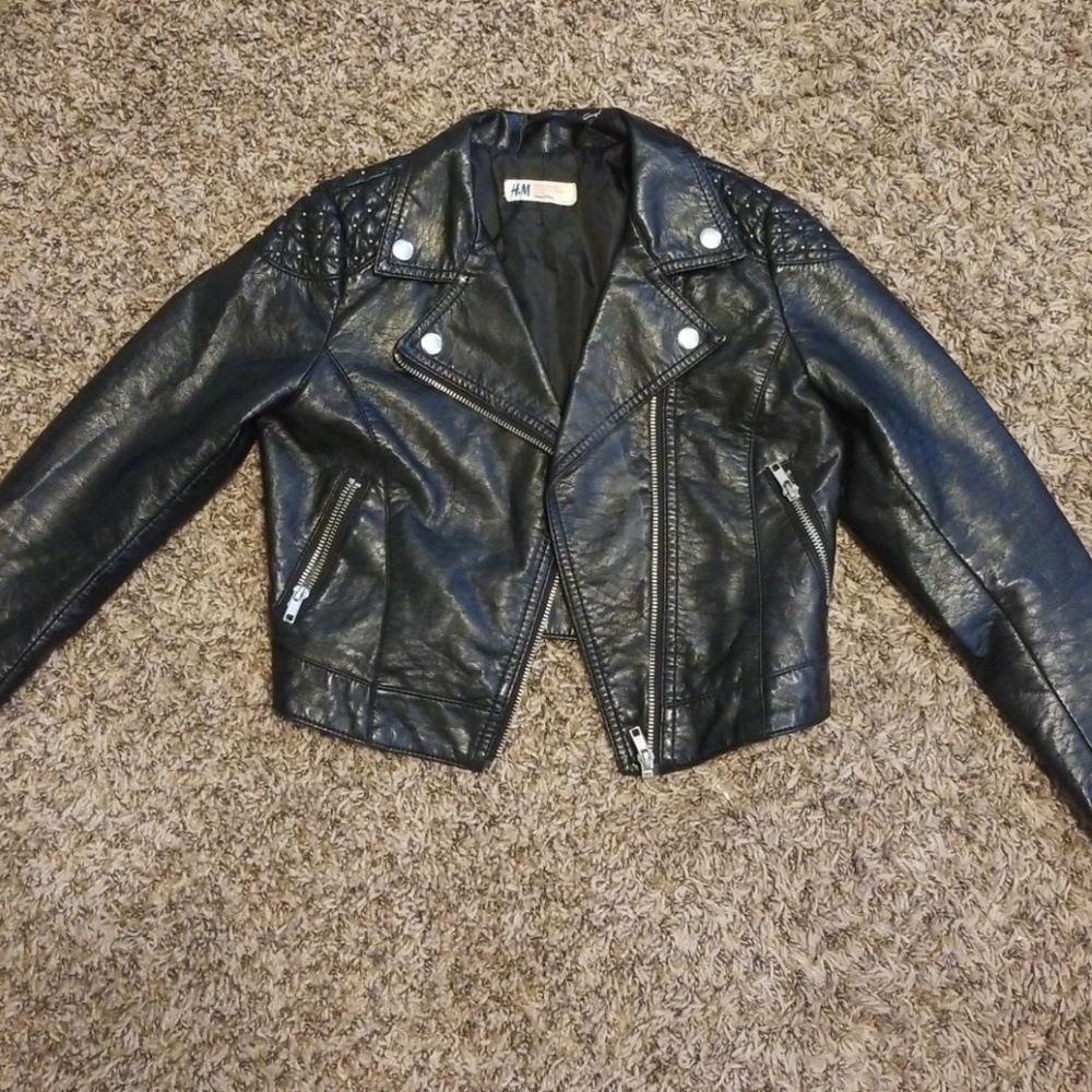Girl's faux leather jacket